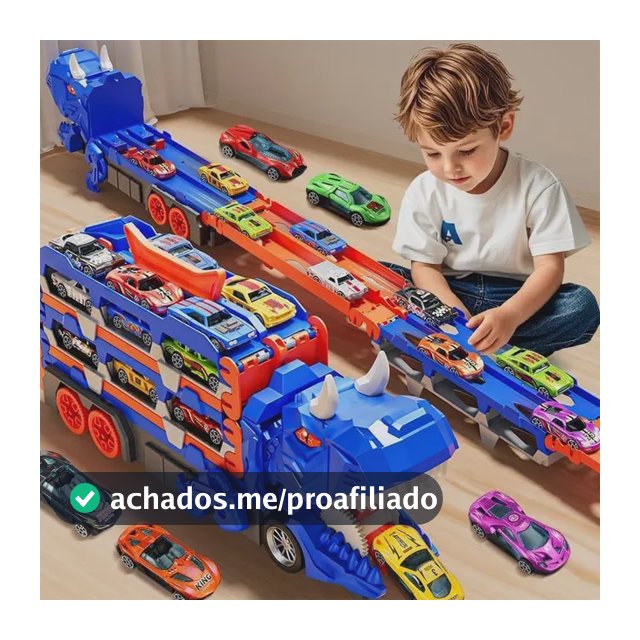 Caminhão Dinossauro Engolidor De Carrinhos Kit 6 Carrinhos Azul