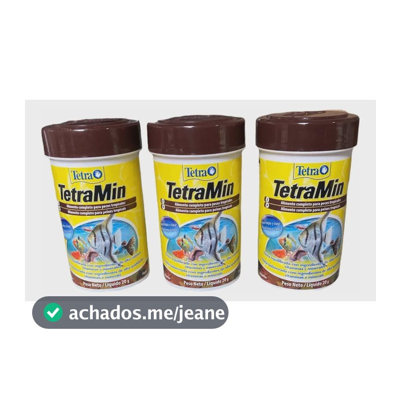 Kit 3 Frascos - Ração Para Peixes Tropicais Tetramin 20g