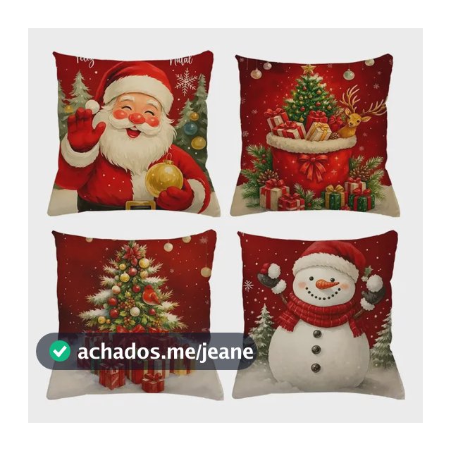 4 Capas De Almofada Natalina 40x40 Sublimada Natal Decoração Cor Estampa Cor 17