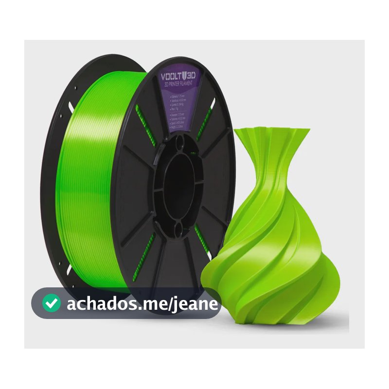 Voolt3d Pla Vsilk Pla Cor Verde Neon Filamento Premium 1kg Verde Neon V-silk