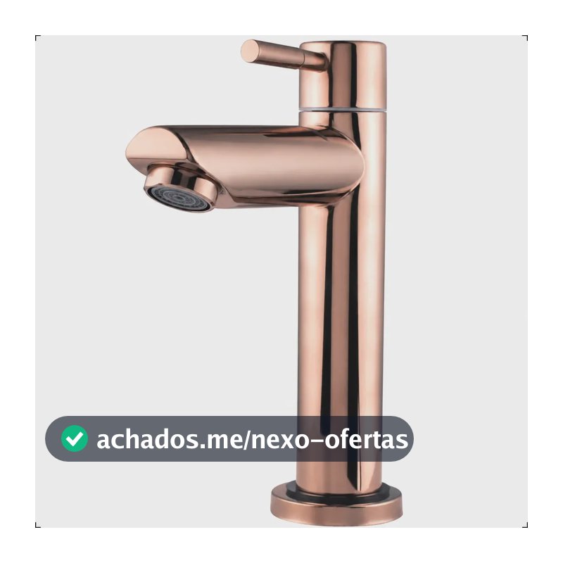 Torneira Para Pia Cuba Banheiro Lavabo Lavatório Metal Rose Gold Brilhante Bancada 1/4 de Volta