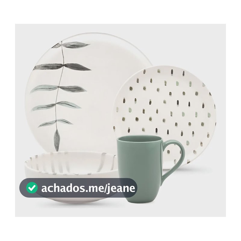 Aparelho De Jantar E Lanche 16 Peças Oxford Flat Samambaia