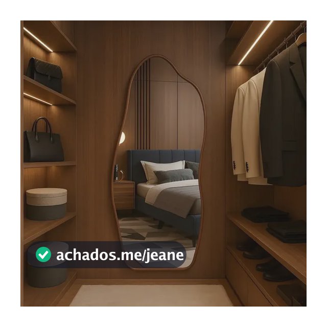 Espelho 100x50 Orgânico Corpo Inteiro Grande Moldura Caramelo