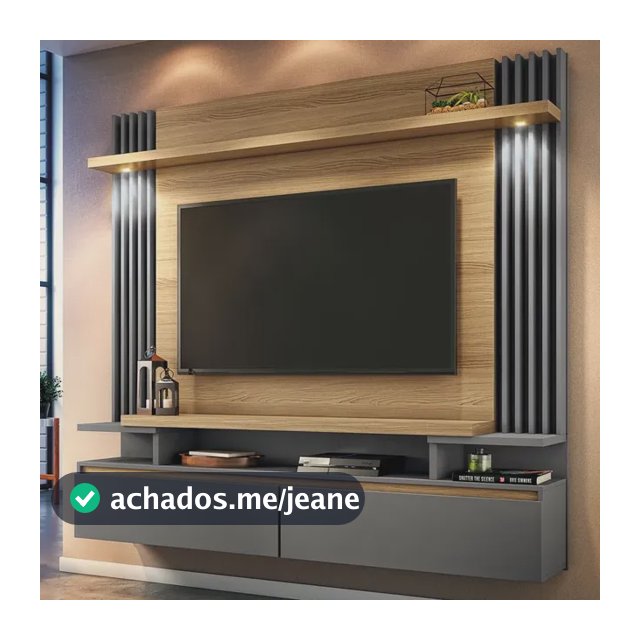 Rack Com Painel Para Tv Até 60 Polegadas Manu 1,80m Cinza