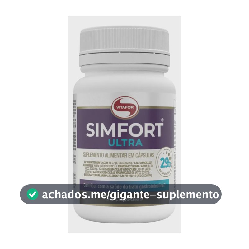 Simfort Ultra Vitafor 30 Cápsulas 29 Bilhões Com 6 Cepas  Sem Sabor