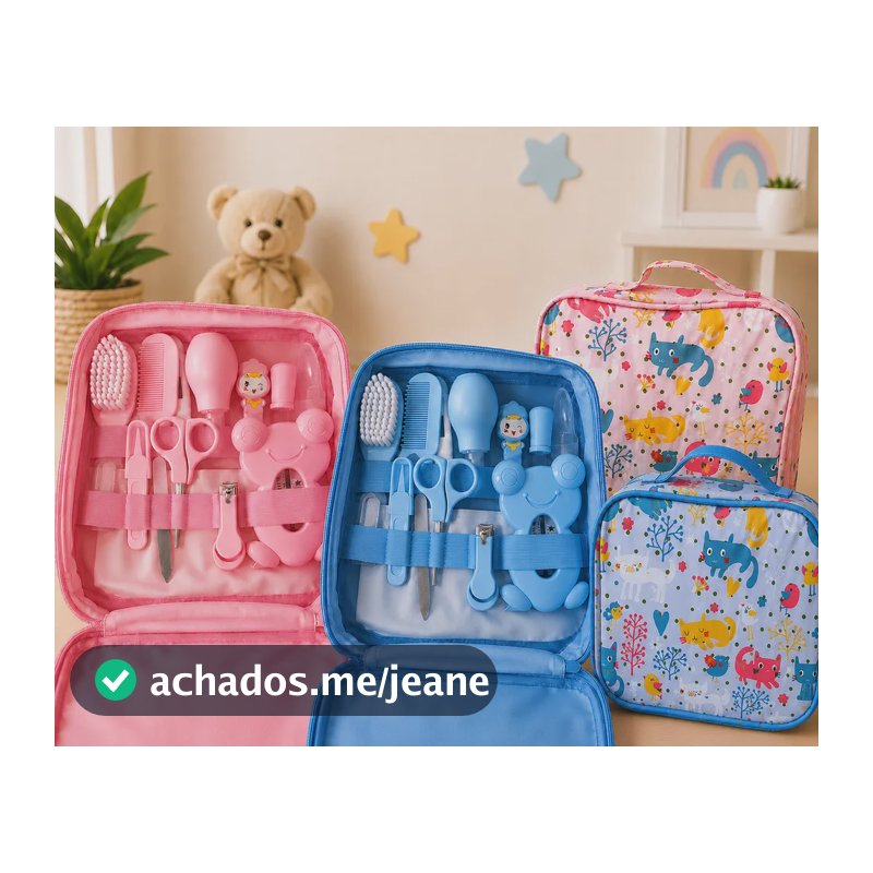 Kit Higiene Cuidados Bebê Recém-nascido Completo 13 Peças Rosa