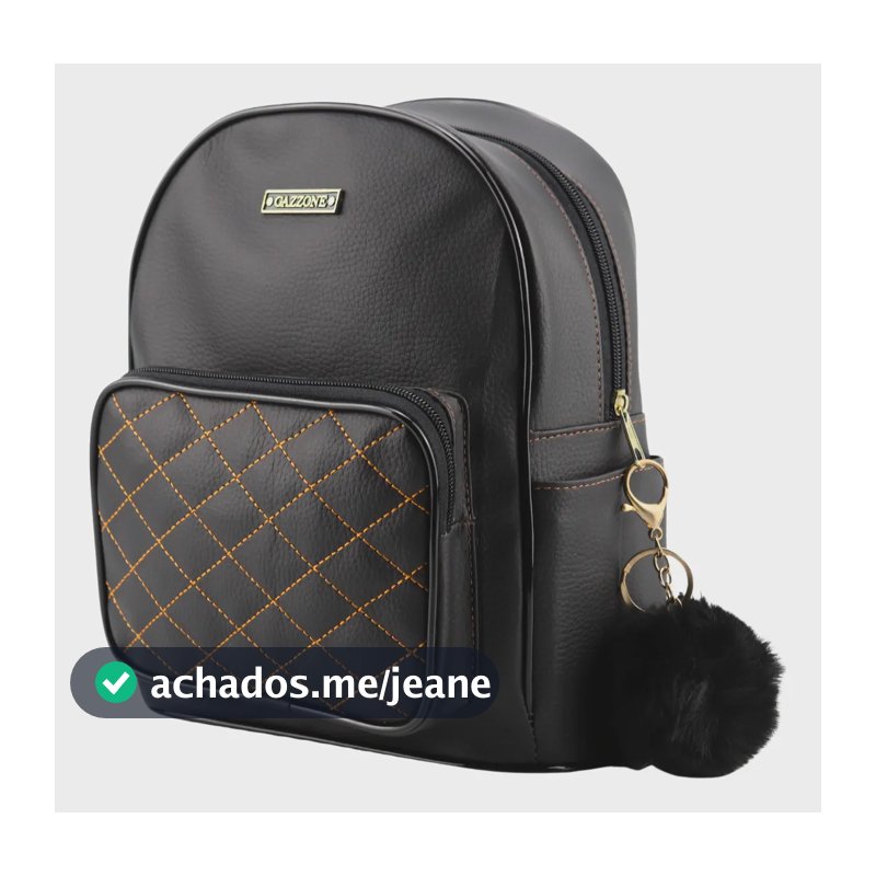 Mochila Passeio Feminina Gazzone Alça Regulável Cor Preto 7.2L