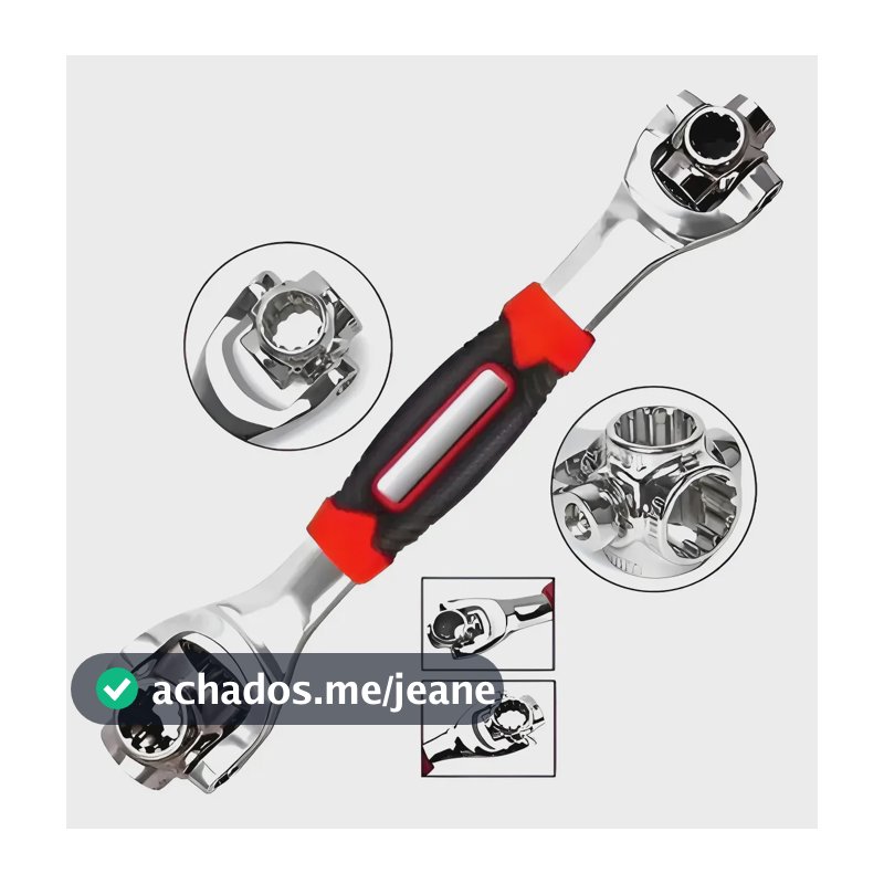 Chave Inglesa Ajustável Vermelha Universal 8 Em 1 Vermelho