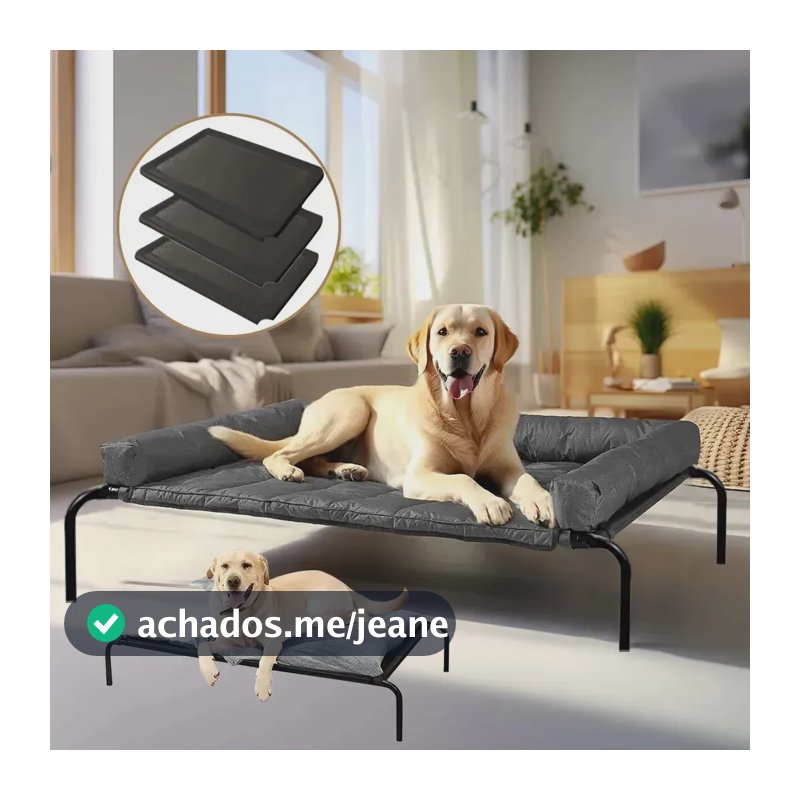 Cama Suspensa para Cães e Gatos Fallove Extra Grande com 3 Telas Respiráveis