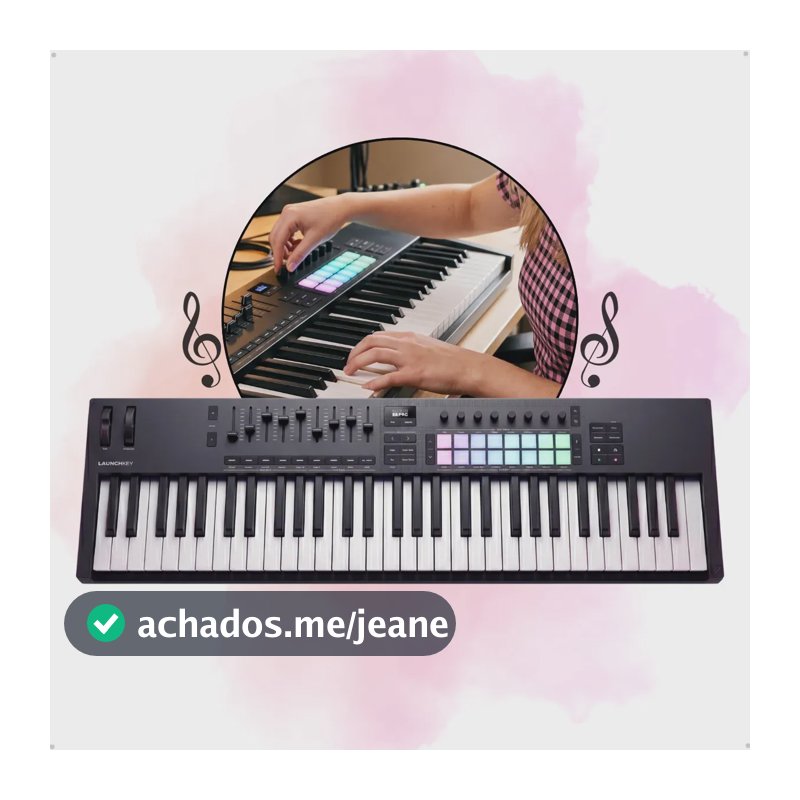 Teclado Controlador Novation Mk4 - Launchkey 61 Teclas Preto