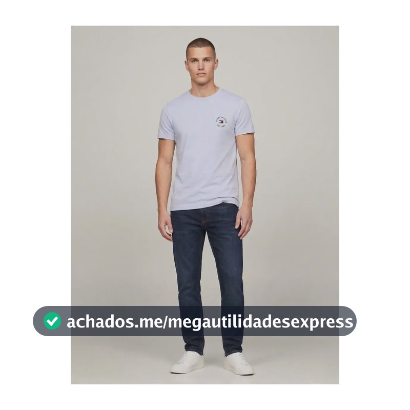 Camiseta Tommy Hilfiger 1985 Logo Chest Masculino Branco Branco G Masculino