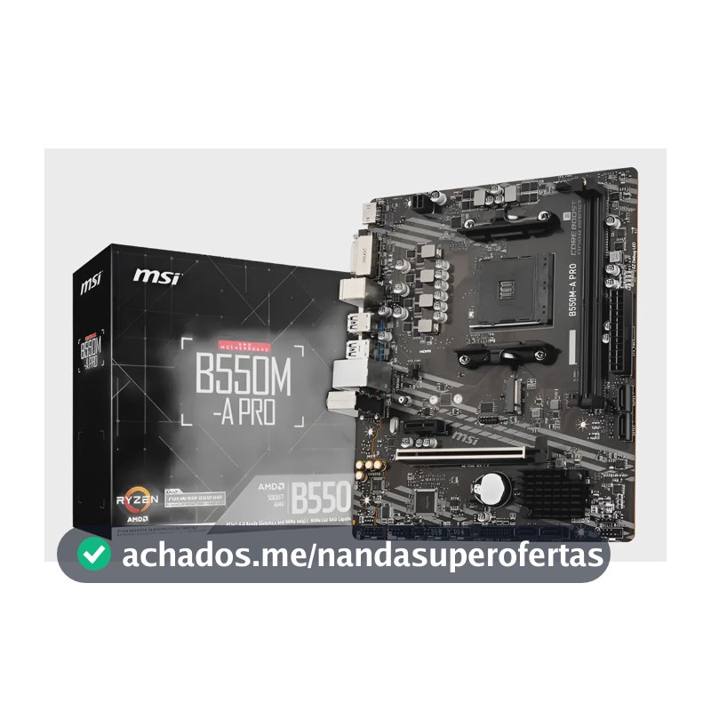 Placa Mãe Msi B550m-a Pro - Amd Ryzen Am4 - Ddr4 - Matx Preto