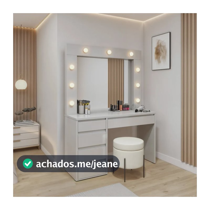 Penteadeira Camarim 100% Mdf 184 X 136cm Anne Off White