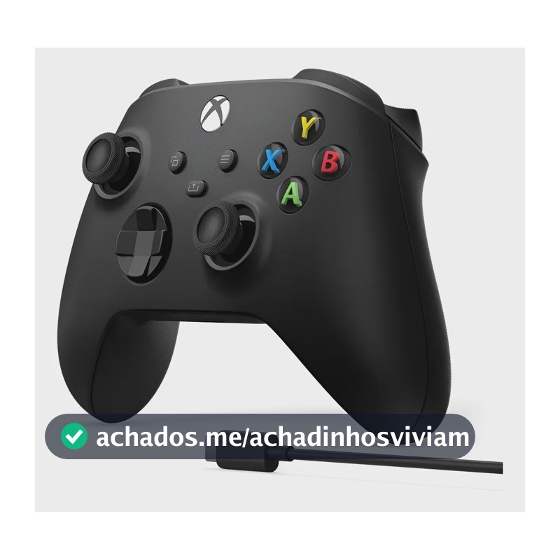 Controle Microsoft Xbox Sem Fio Carbon Black Preto