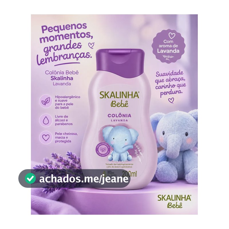 Colônia Lavanda Bebê Infantil Vegano Skalinha 200ml