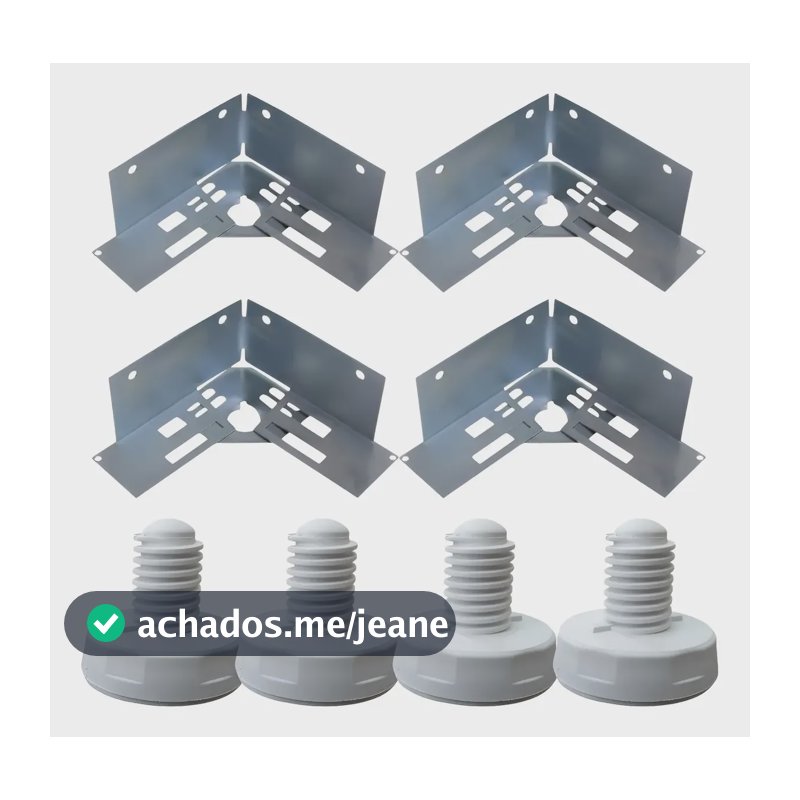 Kit 4 Salva Gabinete + Pé Nivelador Lavadora Roupa Universal