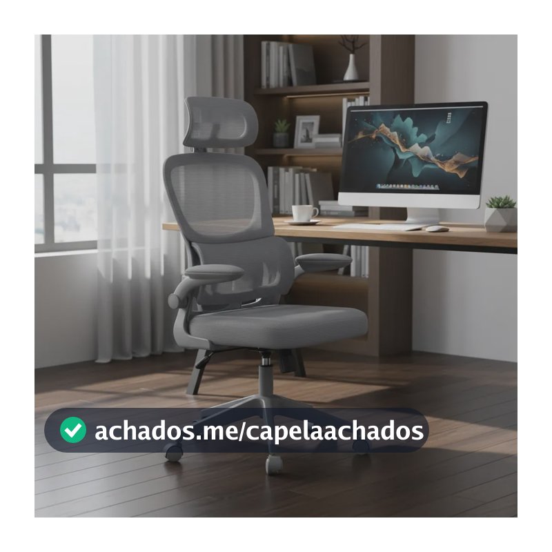 Cadeira Ergonomica Escritorio Giratória Executiva Tela Mesh Cinza