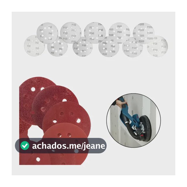 Kit 30 Discos De Lixa 225mm 6 Furos  Para Lixadeira Girafa