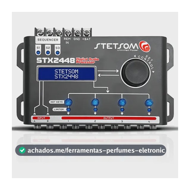 Processador de Áudio Digital Automotivo Stetsom STX2448 com Crossover e Equalizador