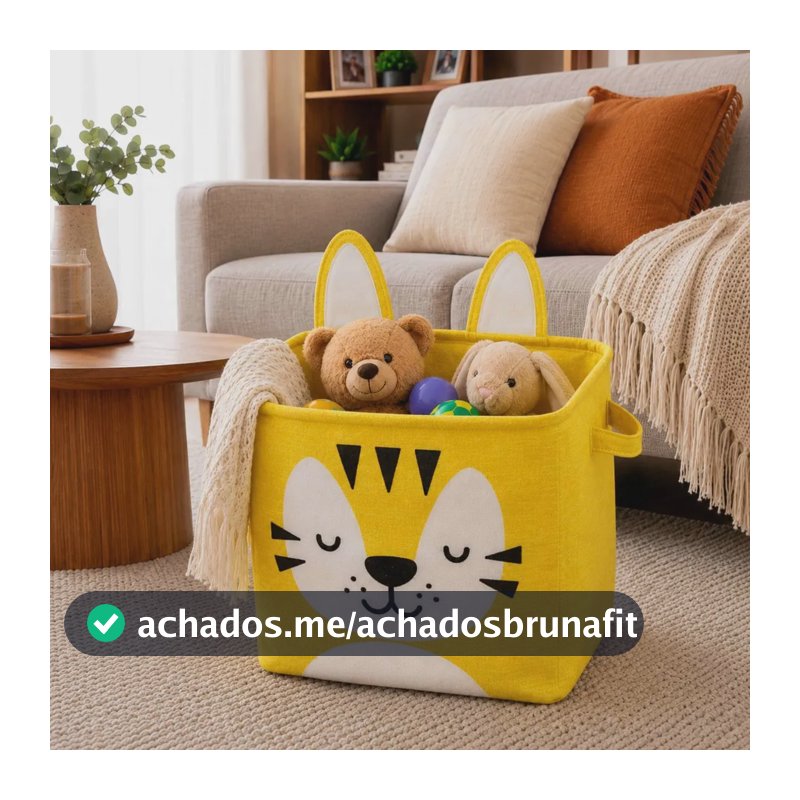 Cesto Organizador Infantil B-max Dobrável Resistente Amarelo