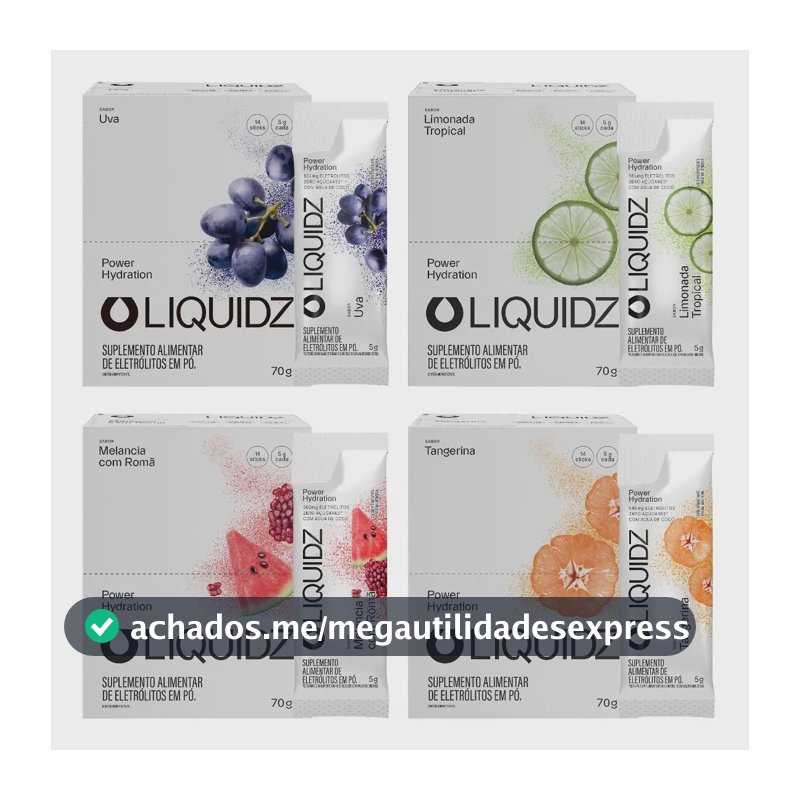 Liquidz® Eletrólitos Zero Açúcar 4 Sabores - 4cx C/14 Sachês