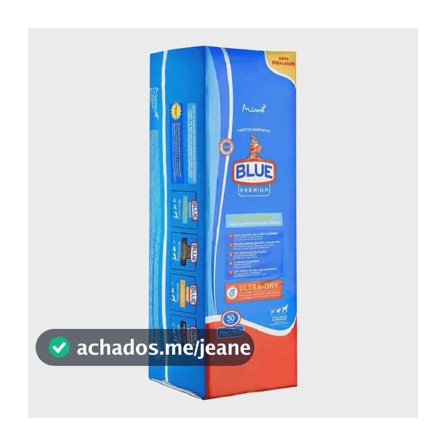 Tapete Higiênico Para Cães 82x60cm 30 Und Blue Premium - 1 Branco