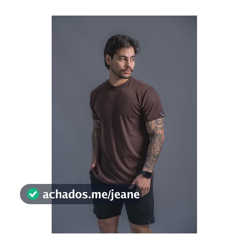 Camiseta Masculina Casual  Tecido Canelada Estilosas Café Canelado G
