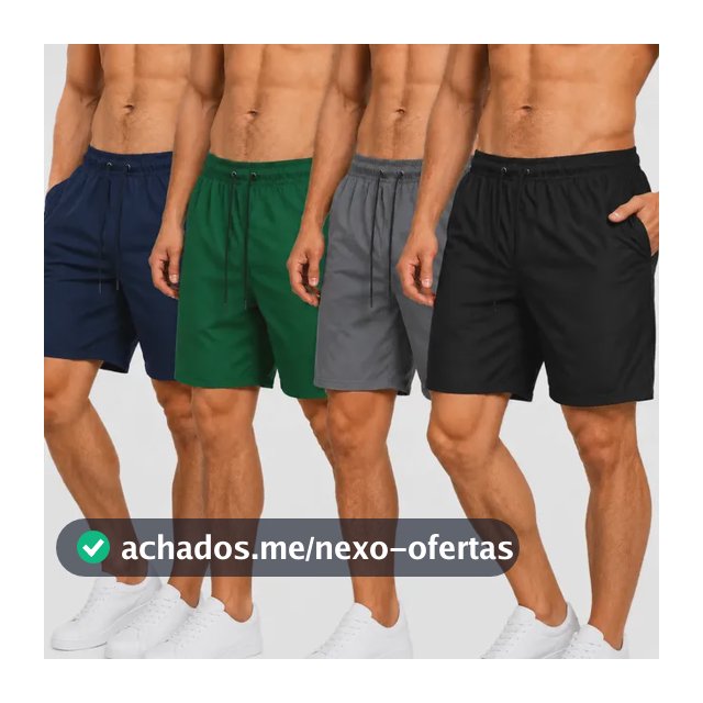 Kit 4 Bermudas Masculinas Bolsos Funcionais Treino Academia