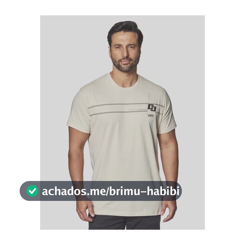 Camiseta Colcci Masculino 350112369 Bege Taupe Logo M Estampa Localizada