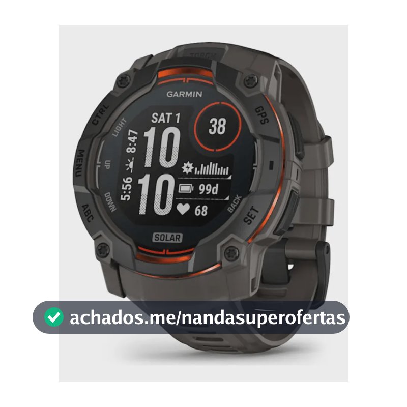 Relógio Monitor solar Garmin Instinct 3 de 50 mm Preto
