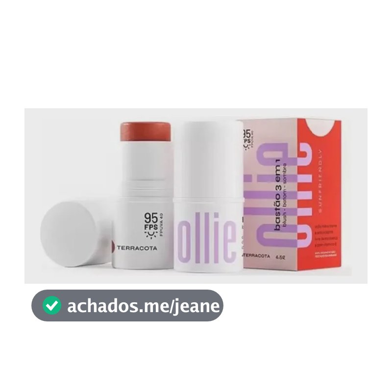 Ollie Bastão 3 Em 1 Terracota Fps 95 Blush, Batom E Sombra