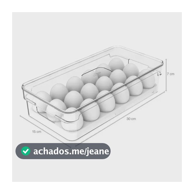 Organizador De Ovos Com Tampa Ou 18un Linha Clear Fresh