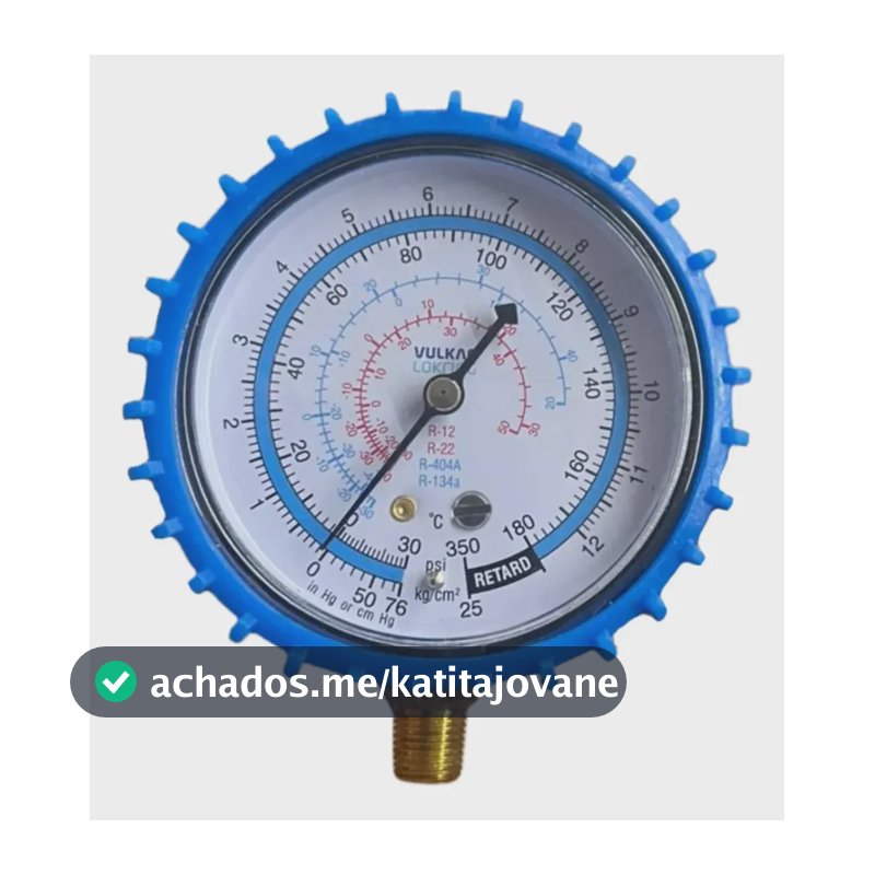 Manômetro Baixa Pressão Vulkan VLRG-250B Gases R134A R22 R404 R12