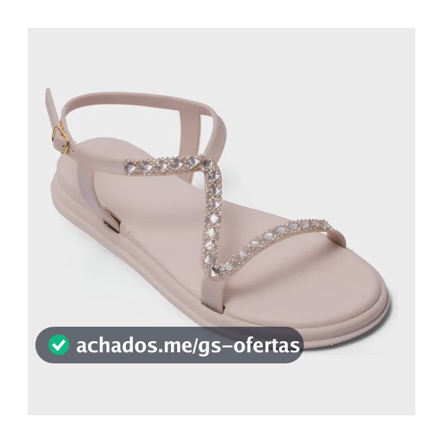 Sandália Papete Feminina Rasteira Brilho Strass Luxo Ajuste!
