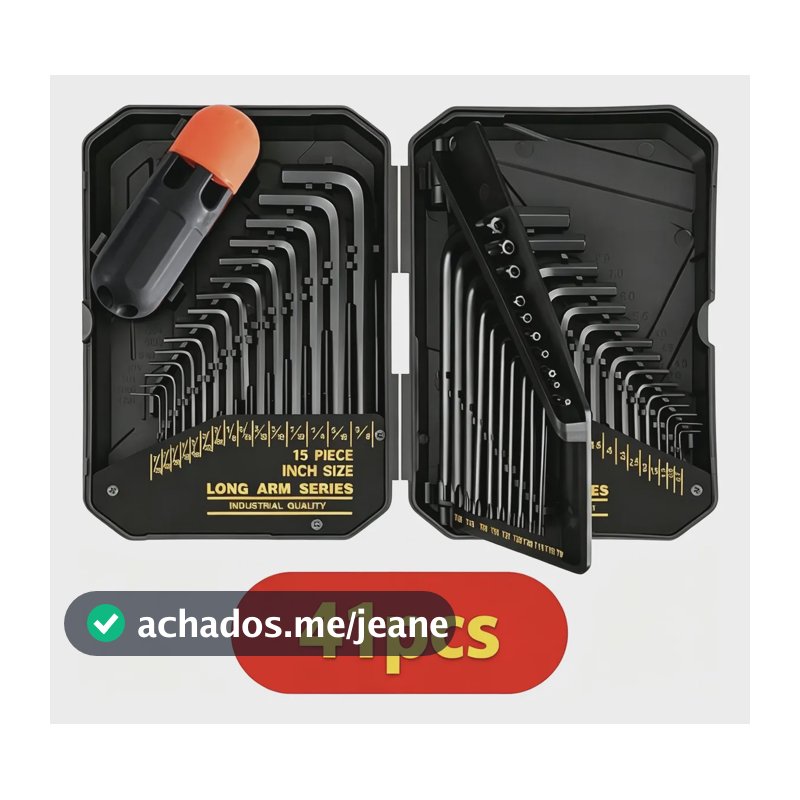 Kit Chaves Jogo De Chaves Allen 41 Peças Com Cabo De Torque Preto