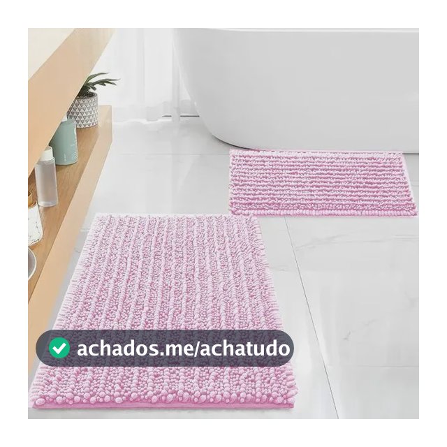 2 Tapetes De Banheiro Macarrãozinho Bolinha Antiderrapante