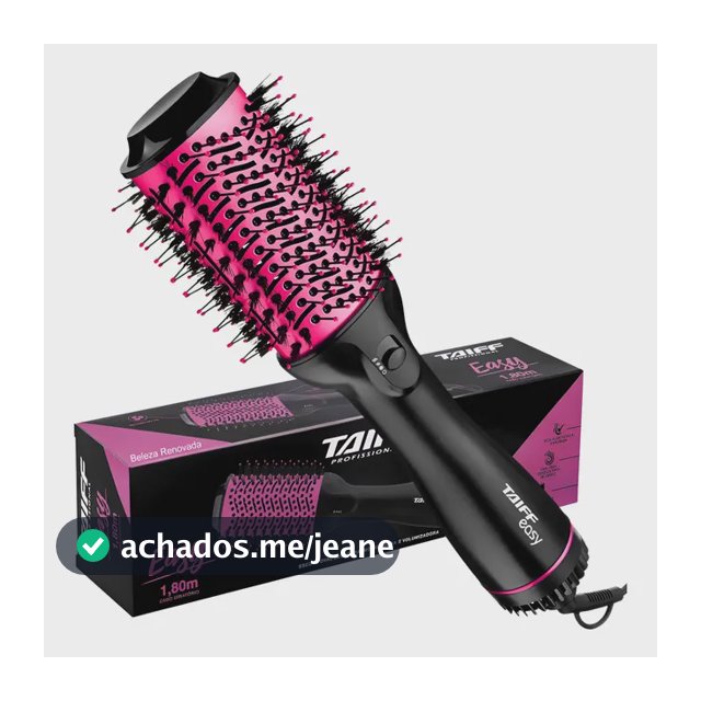 Escova Oval Seca Modela Alisa E Volumiza Easy Pink - Taiff