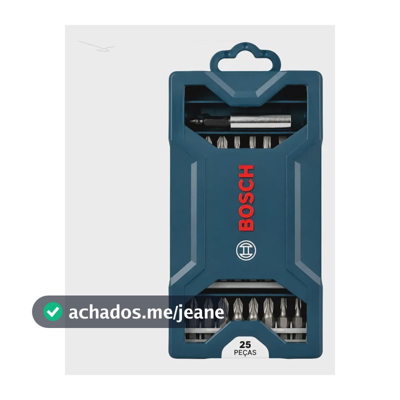 Jogo Bits Ponteira 25-50mm Parafusadeira 25pç Aço Com Estojo