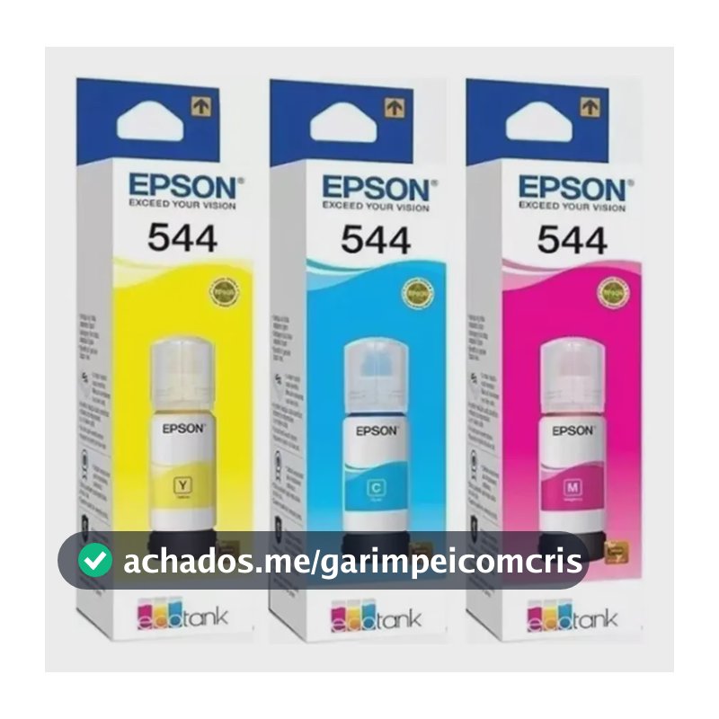 Pack 3 tintas Epson T544 cian amarela magenta 65ml