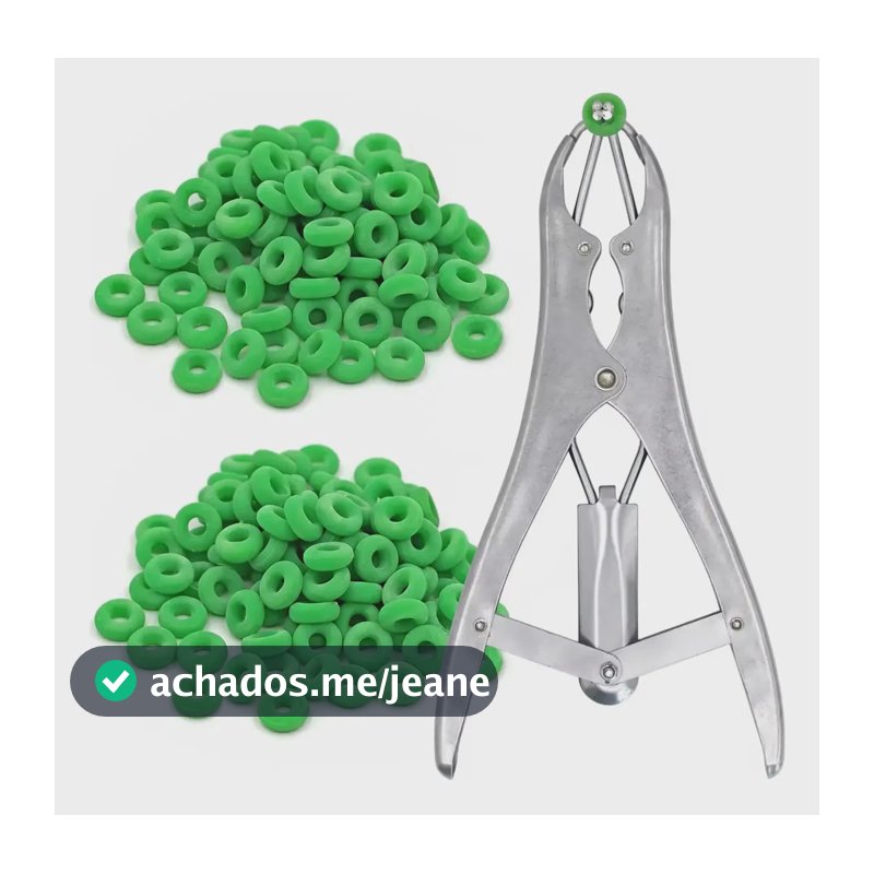 Alicate Elastradora P/ Castrar Bovinos Caprinos Ovinos Metal Prateado