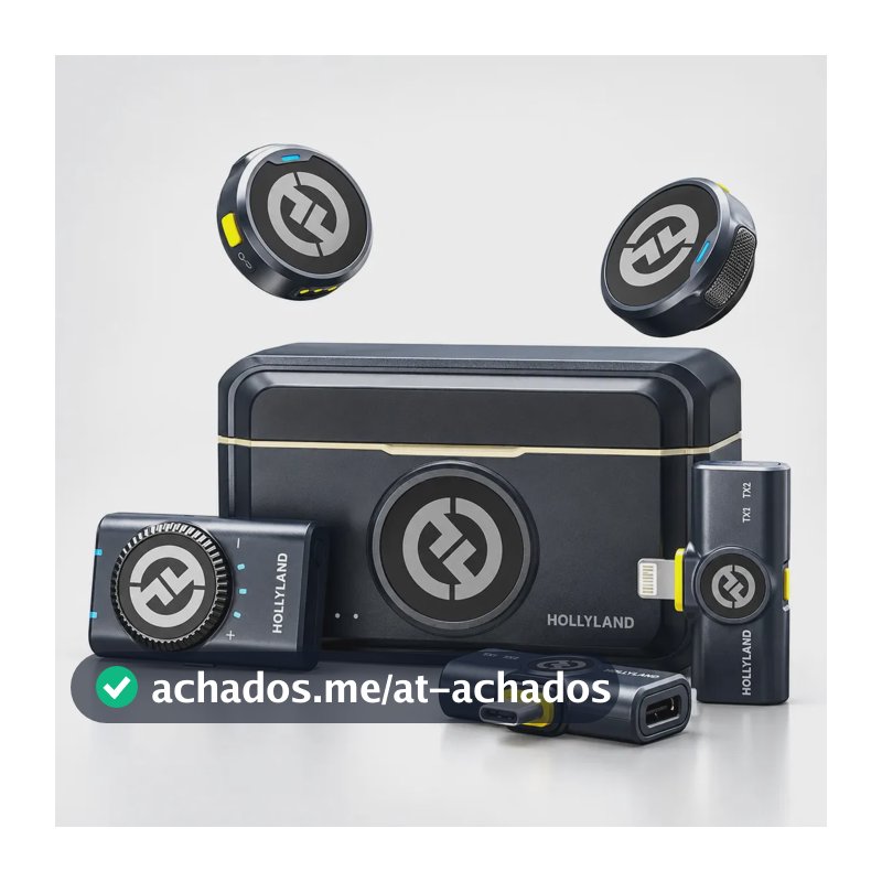 Microfone de Lapela Sem Fio Hollyland Lark M2 Combo (USB-C, Lightning e Câmera)