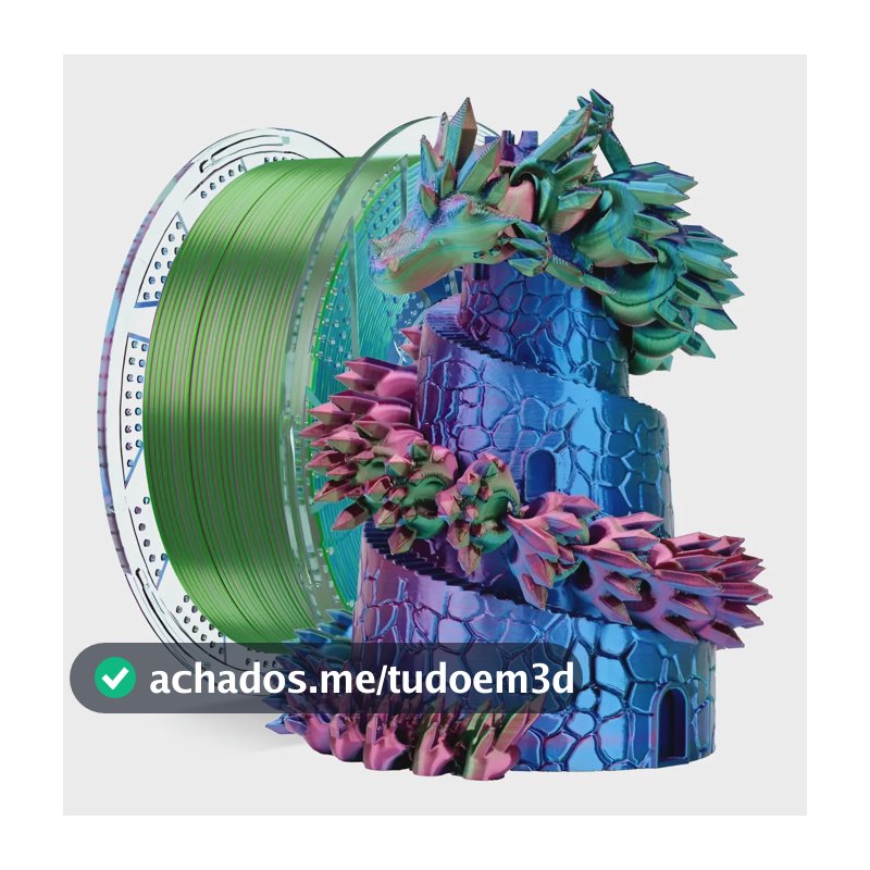 Filamento 3D Tricolor Pla Silk 1,75 mm 1 kg Impressora Conjure Cor Vermelho Azul Verde_Y
