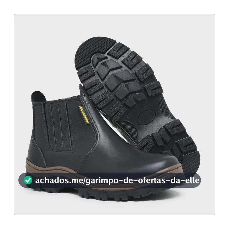 Bota Botina Em Couro Trabalho Ou Passeio Conforto Resistente Preto 43 Br