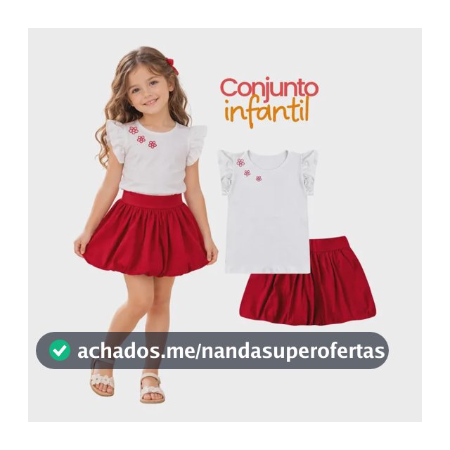 Conjunto De Roupa Infantil Feminino 4 A 8 Anos Menina Verão