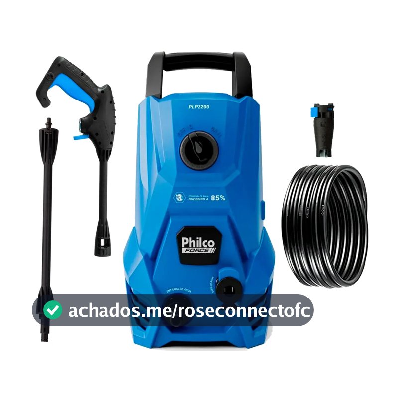 Lavadora De Alta Pressão Jato Compacta Philco Plp2200 1300w 1300 Psi/libras 312l/h Lança Regulável 127v
