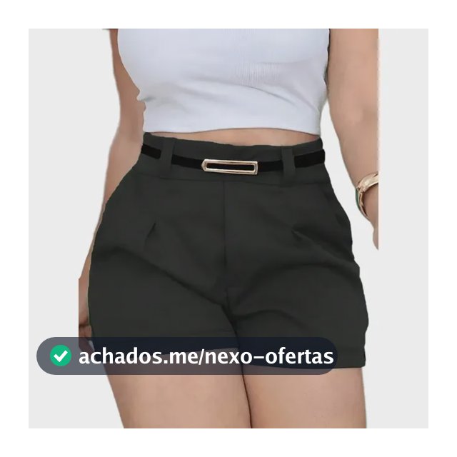 Short Feminino Social Cinto Alfaiataria Tendência Atual