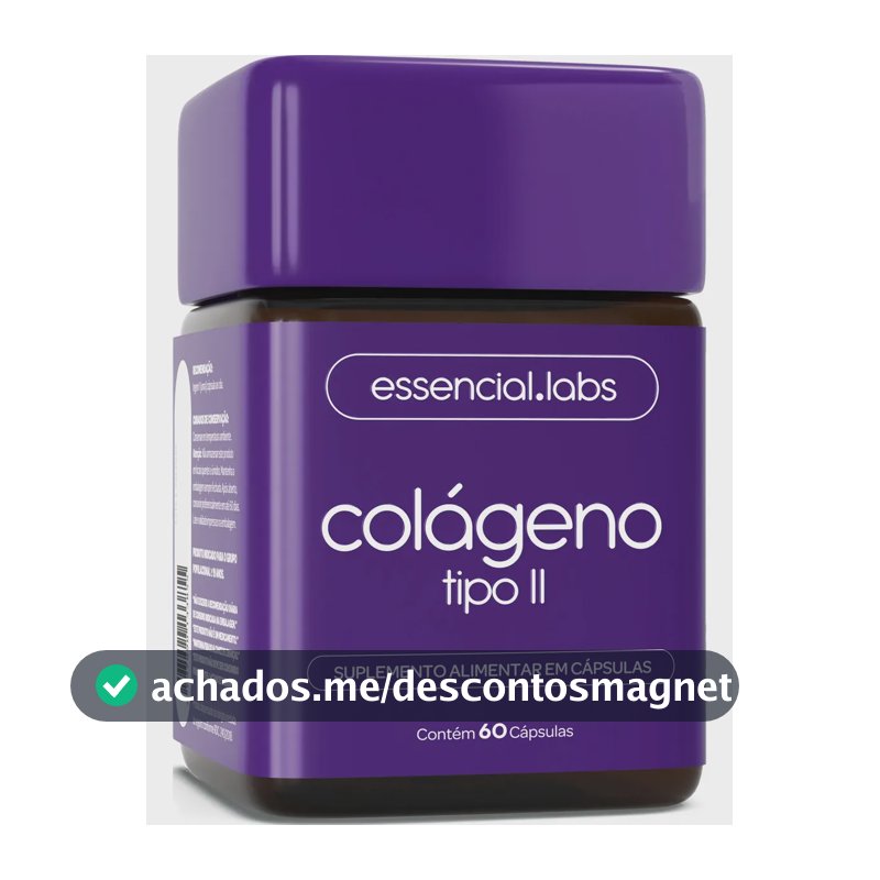 COLÁGENO TIPO 2 com 45mg - Fórmula Exclusiva com Máxima Concentração e Biodisponibilidade - 60 Cápsulas