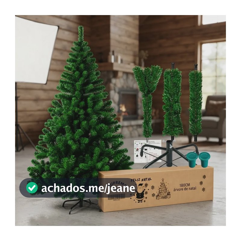Árvore De Natal Plus Full Premium 180 Cm 800 Galhos Verde-escuro