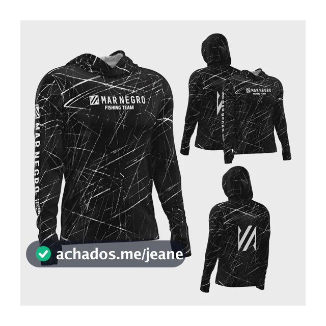 Camisa De Pesca Proteção Solar Team Mar Negro X Protection