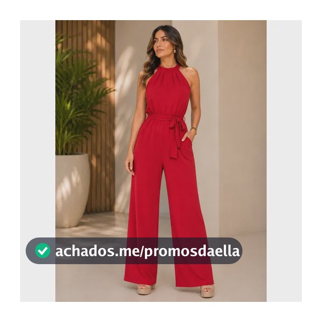 Macacão Longo Sofisticado Básico C Bolso Ajustável Pantalona